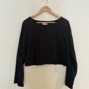 Madewell Black Crop Blouse